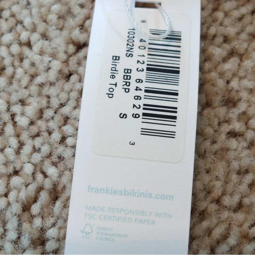 NWT Frankie’s Bikini Baby Berry Birdie Bikini Top